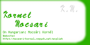 kornel mocsari business card